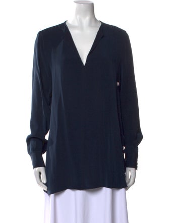 Joseph V-Neck Long Sleeve Blouse
