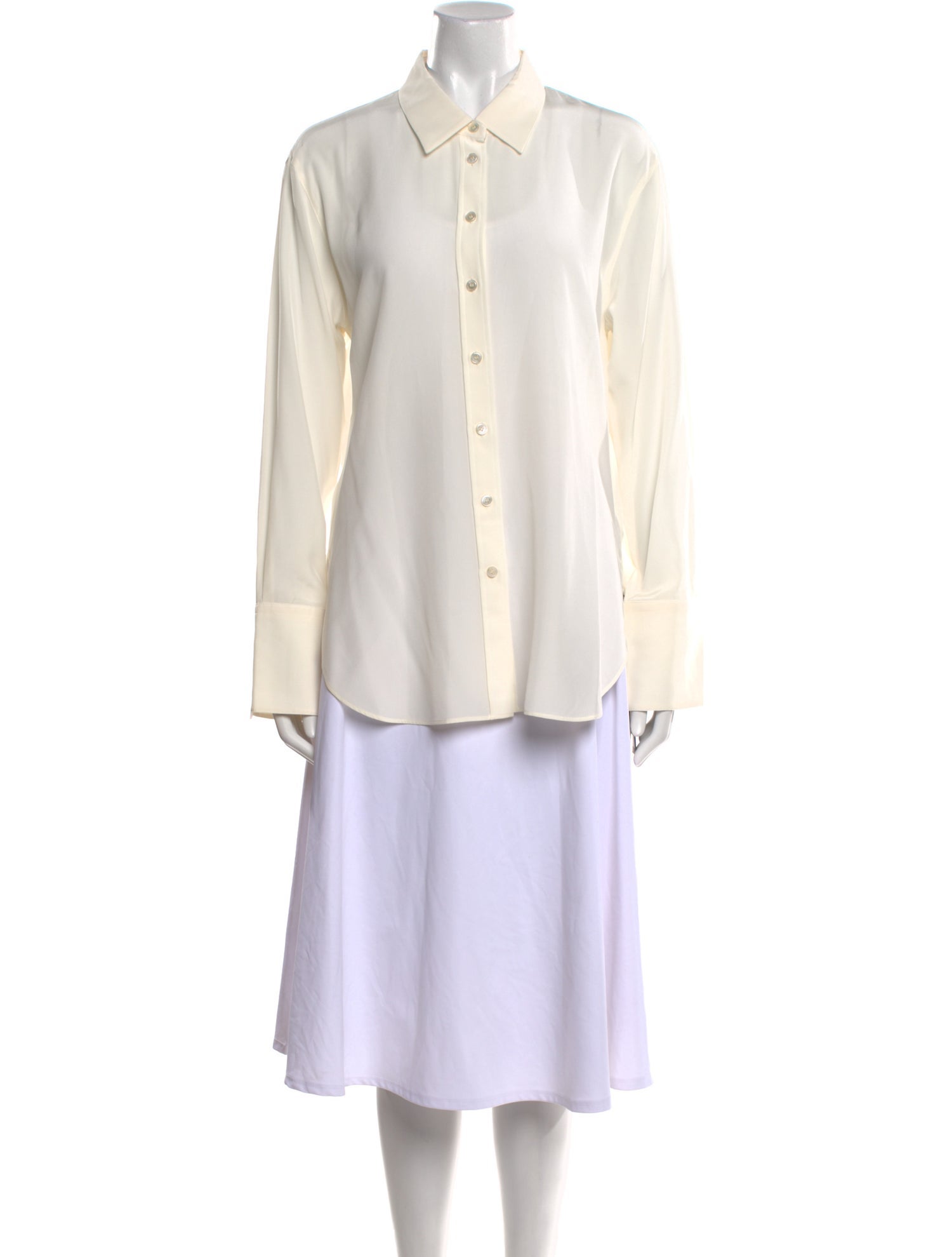 Joseph Silk Long Sleeve Button-Up Top