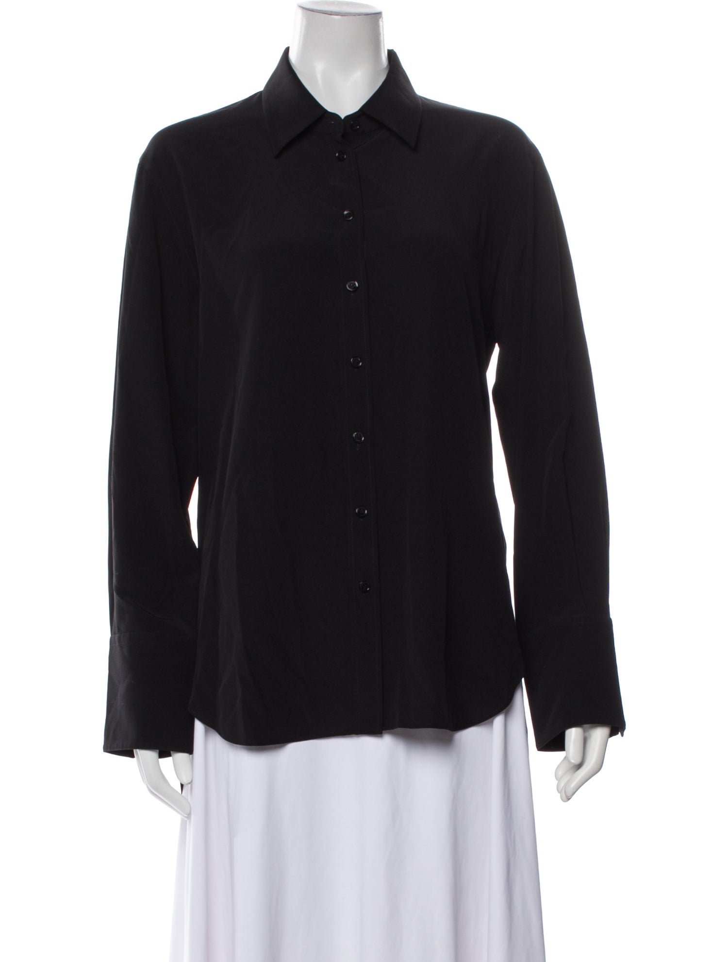 Joseph Silk Long Sleeve Button-Up Top