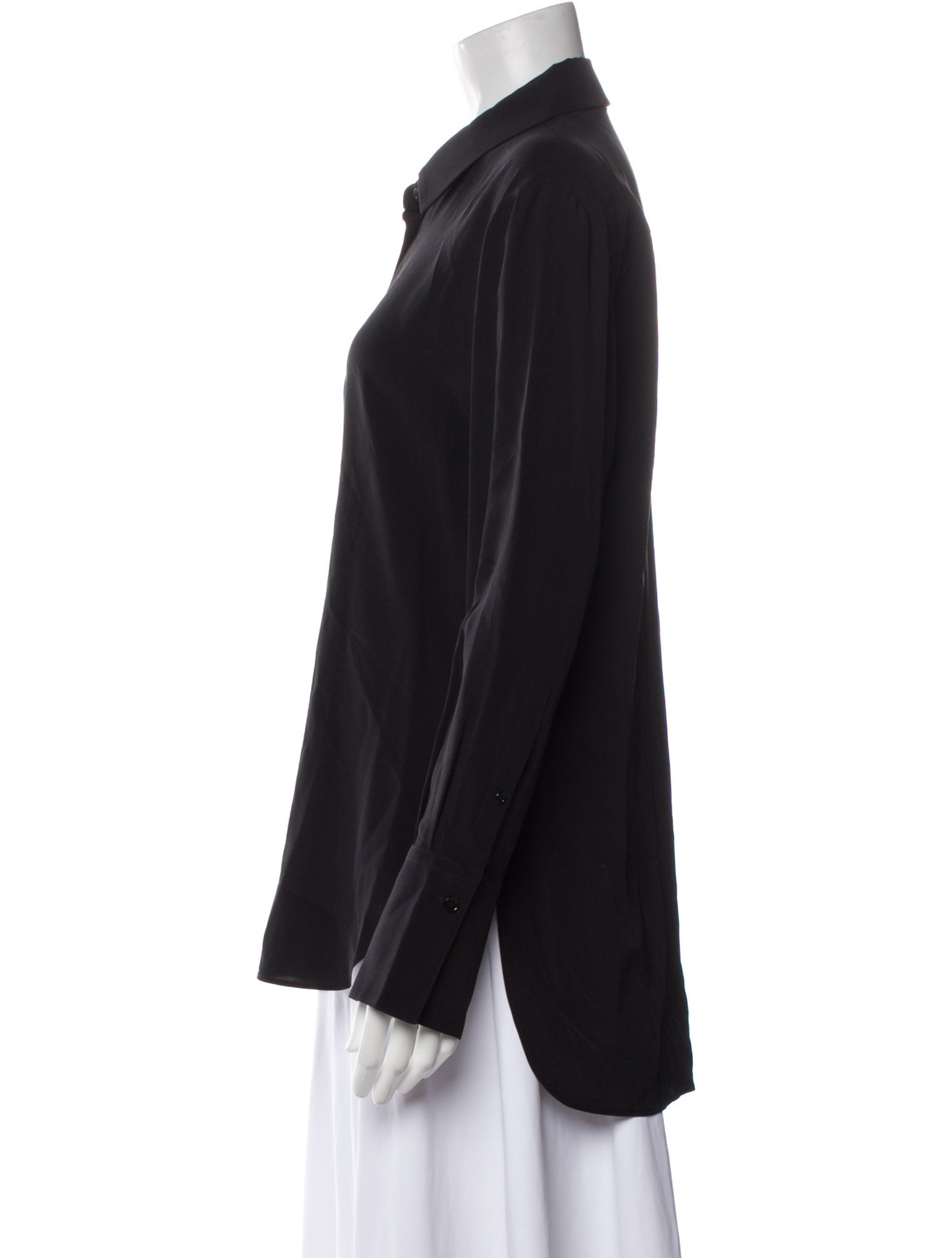 Joseph Silk Long Sleeve Button-Up Top