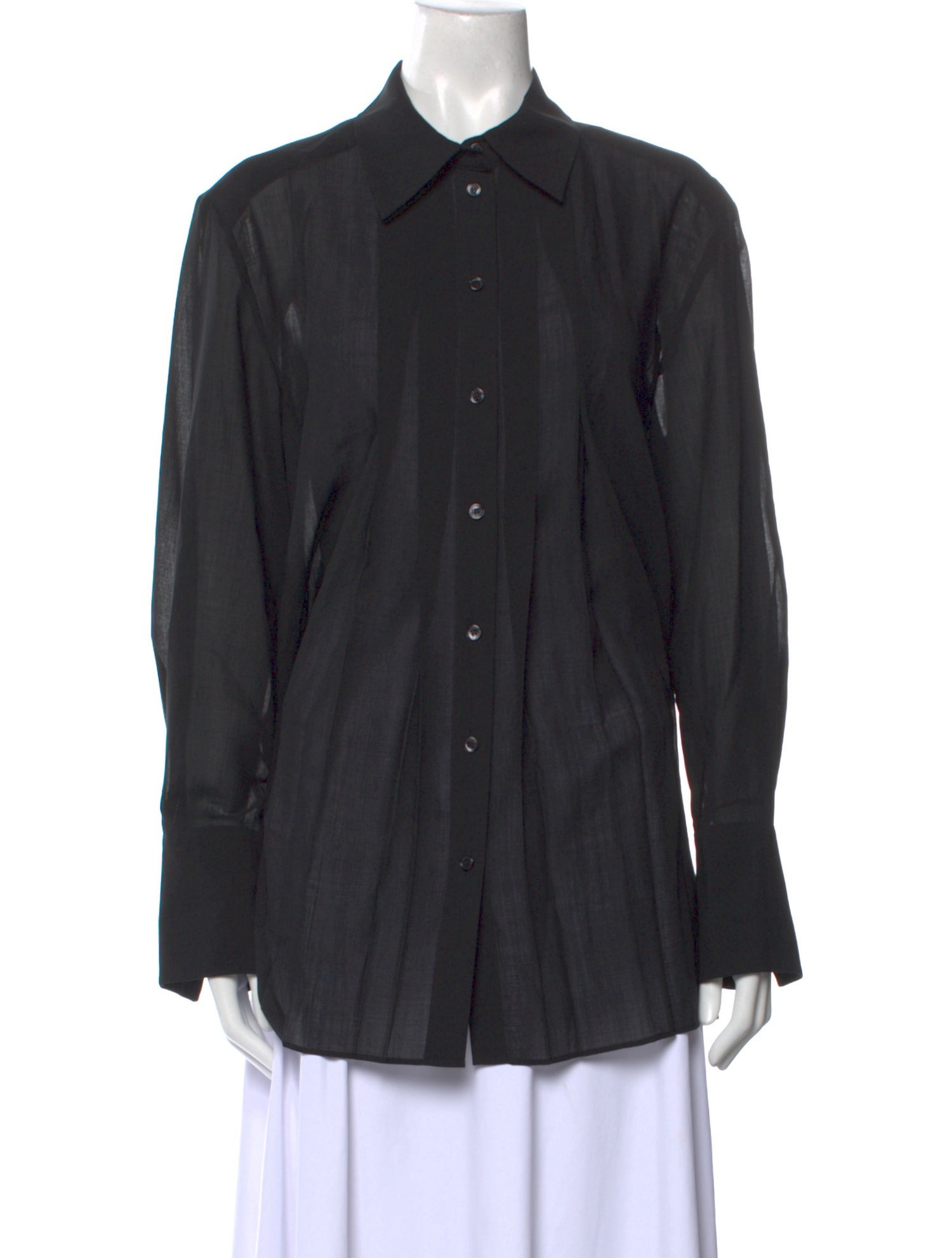 Joseph Wool Long Sleeve Button-Up Top