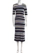 Joseph Striped Midi Length Dress