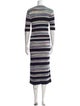 Joseph Striped Midi Length Dress