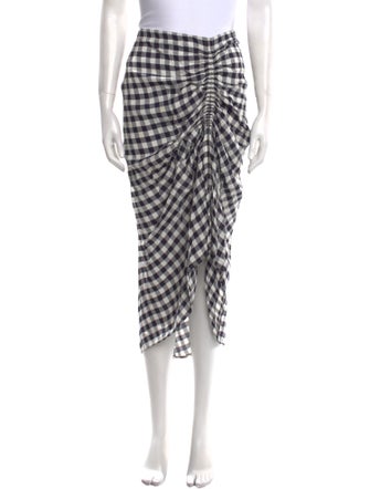 Joseph Plaid Print Midi Length Skirt
