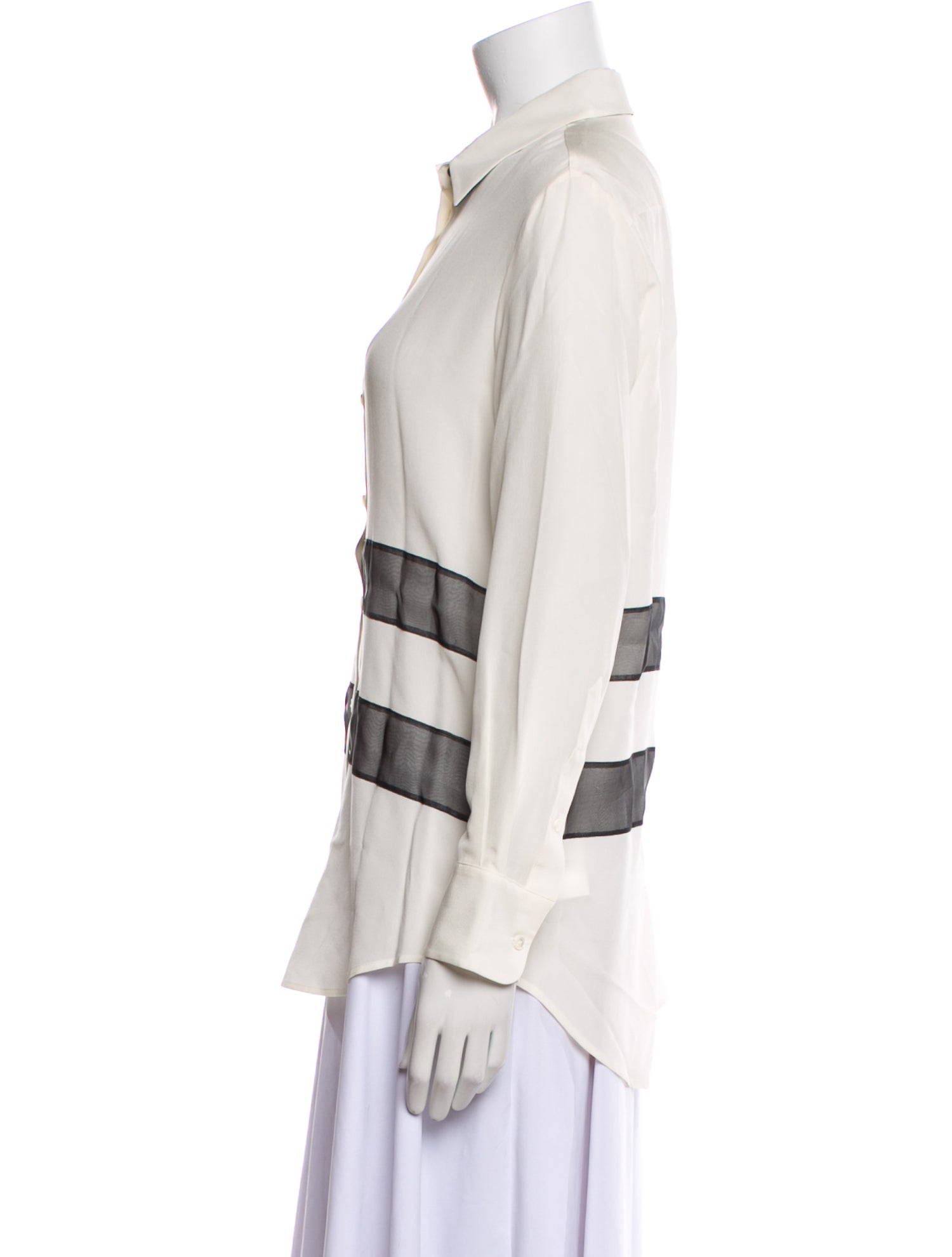 Joseph Silk Long Sleeve Button-Up Top