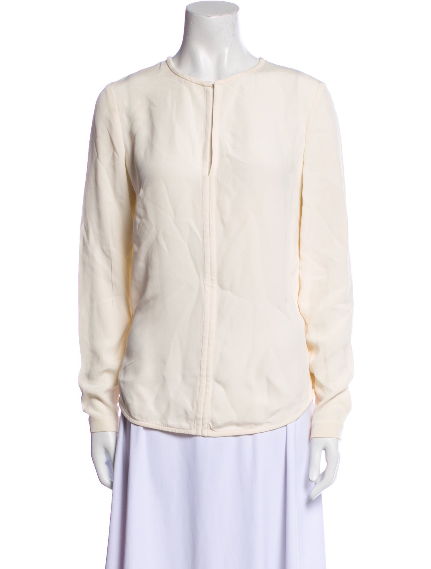 Joseph Silk V-Neck Button-Up Top