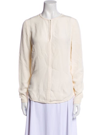 Joseph Silk V-Neck Button-Up Top