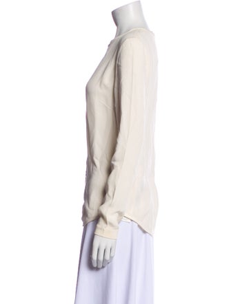 Joseph Silk V-Neck Button-Up Top