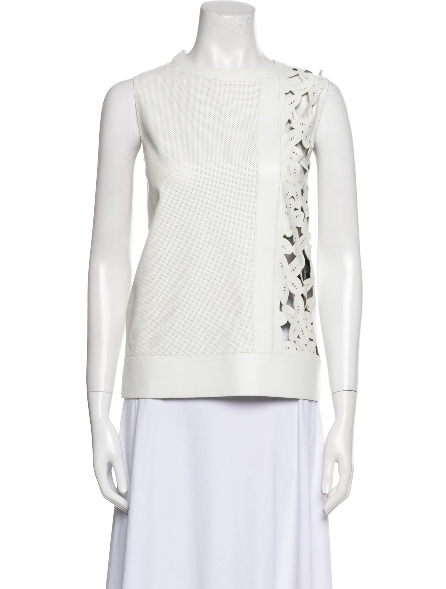 Joseph Lambskin Square Neckline Top