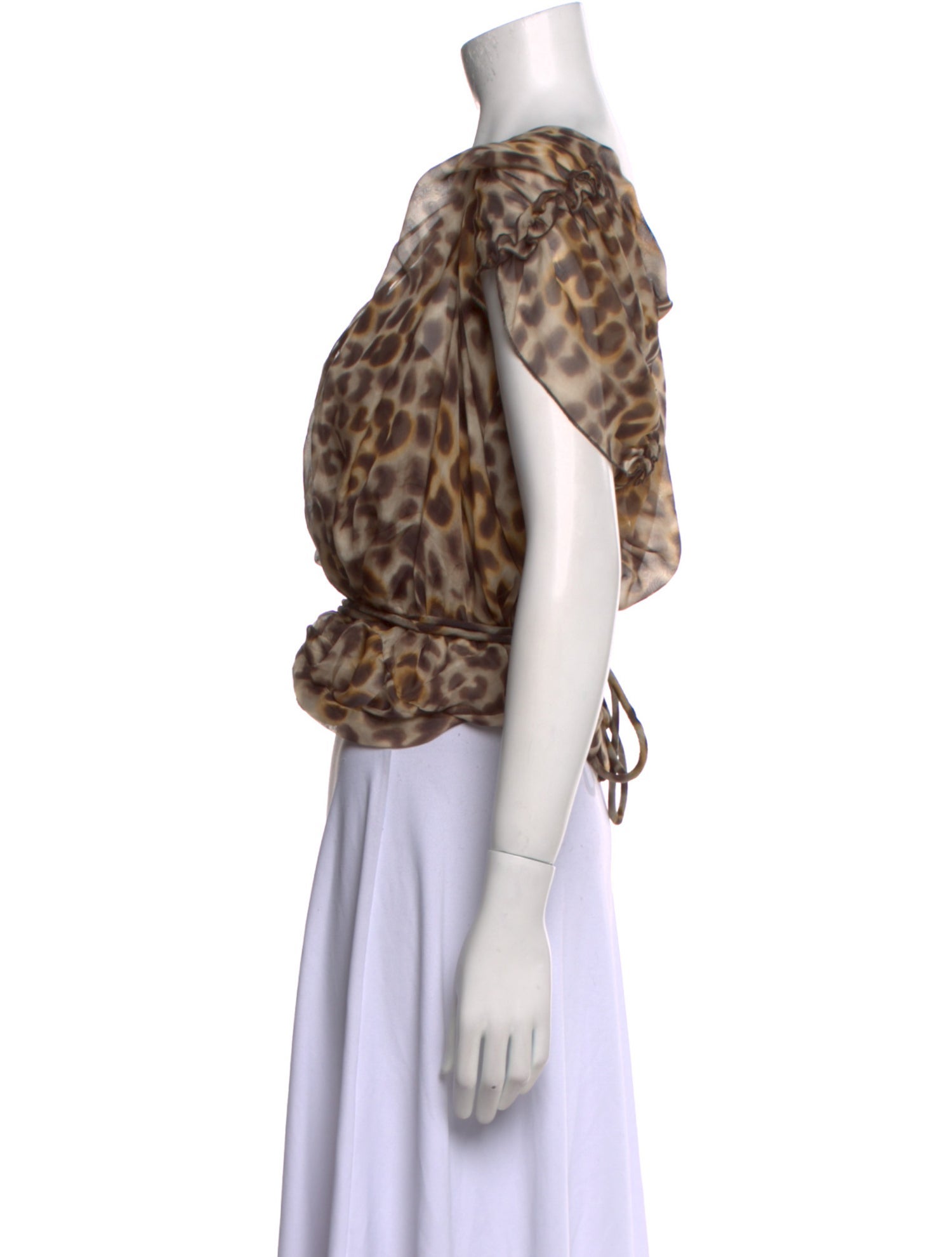 Joseph Silk Animal Print Crop Top