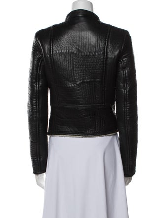 Joseph Leather Colorblock Pattern Biker Jacket