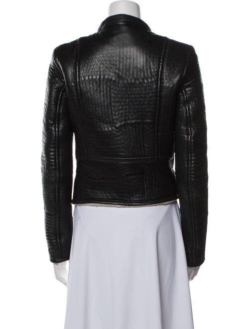 Joseph Leather Colorblock Pattern Biker Jacket