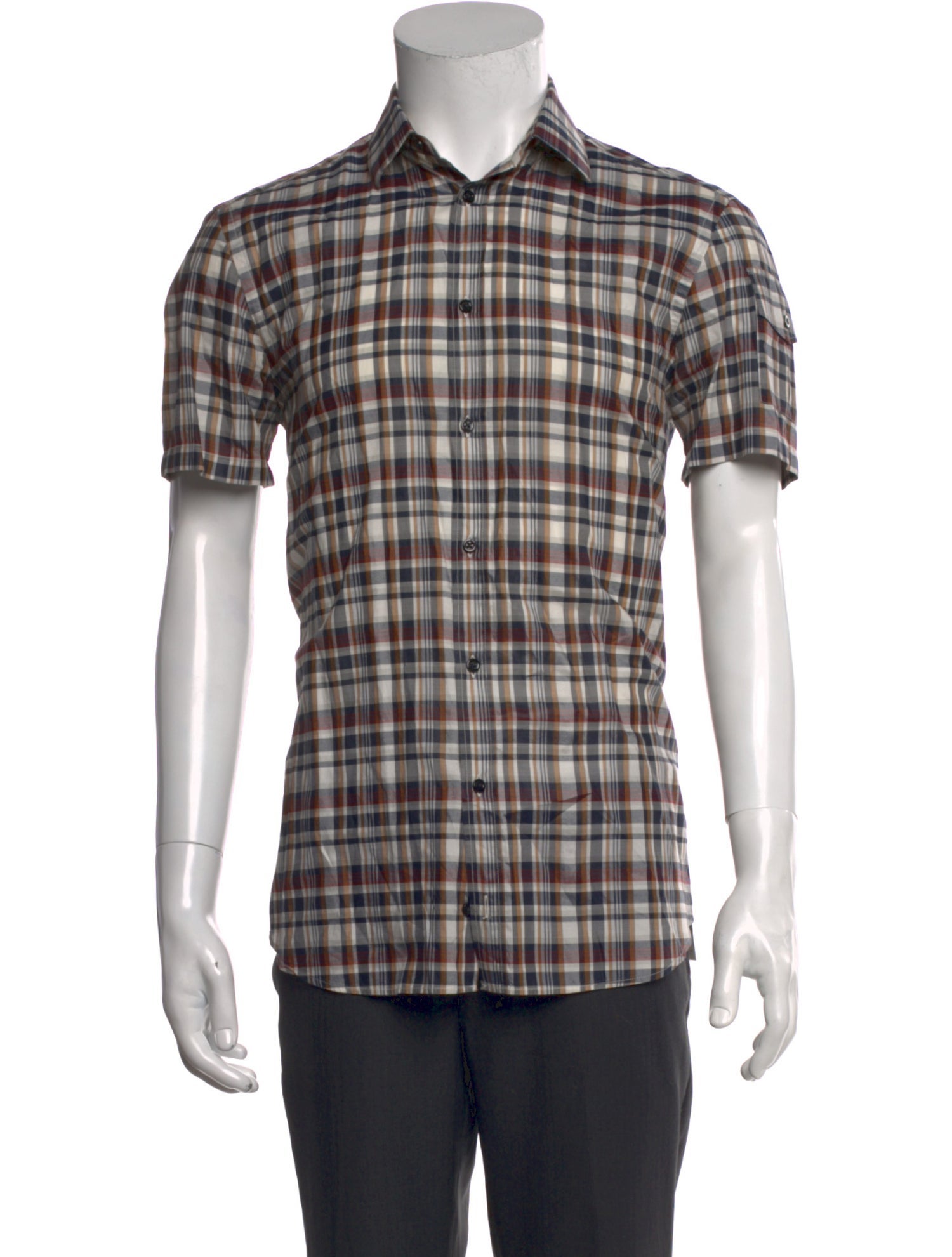 Joseph Plaid Print Short Sleeve Shirt