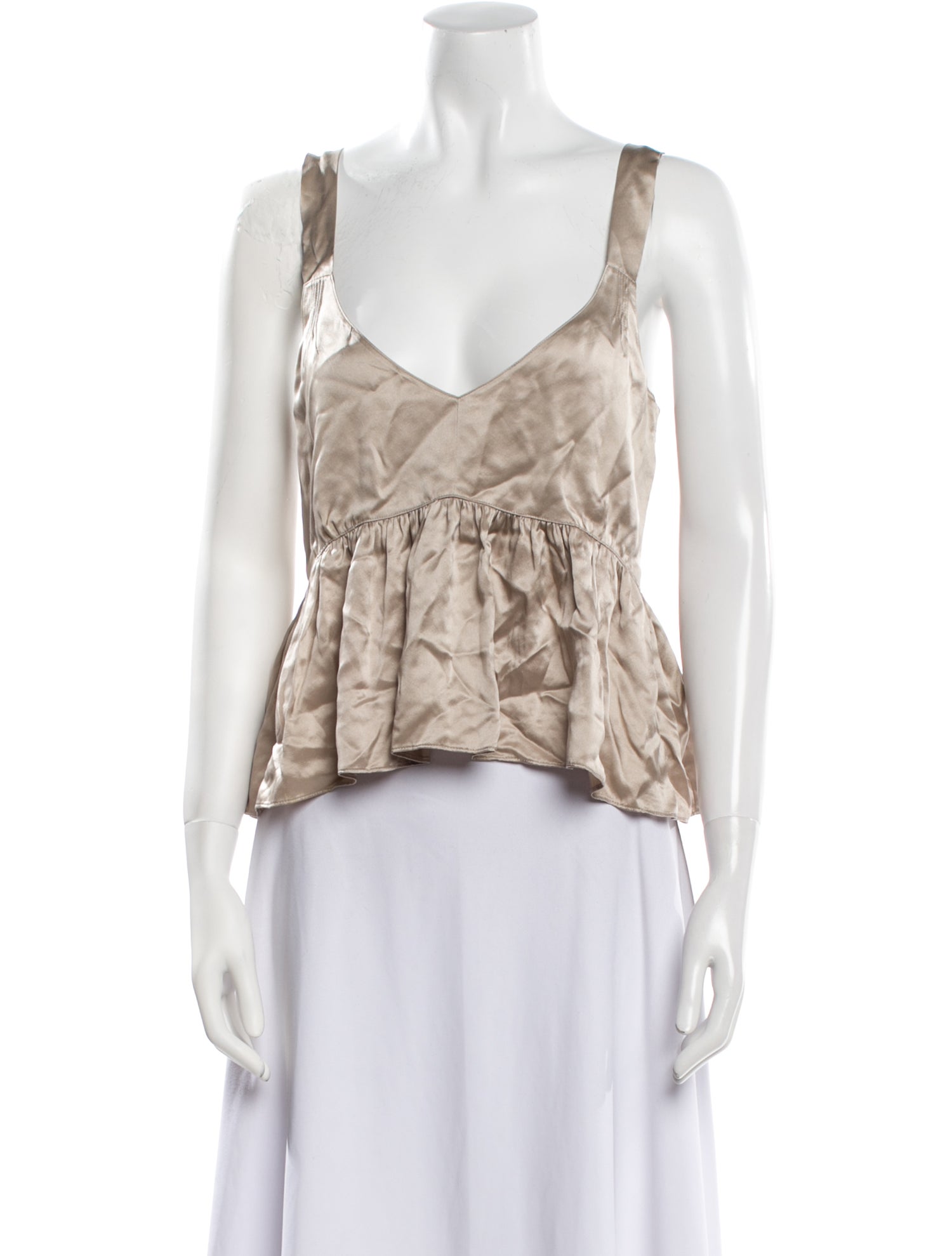 Joseph Silk Square Neckline Crop Top