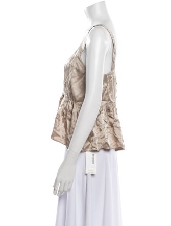 Joseph Silk Square Neckline Crop Top