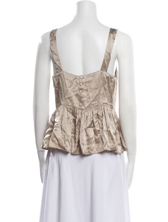 Joseph Silk Square Neckline Crop Top