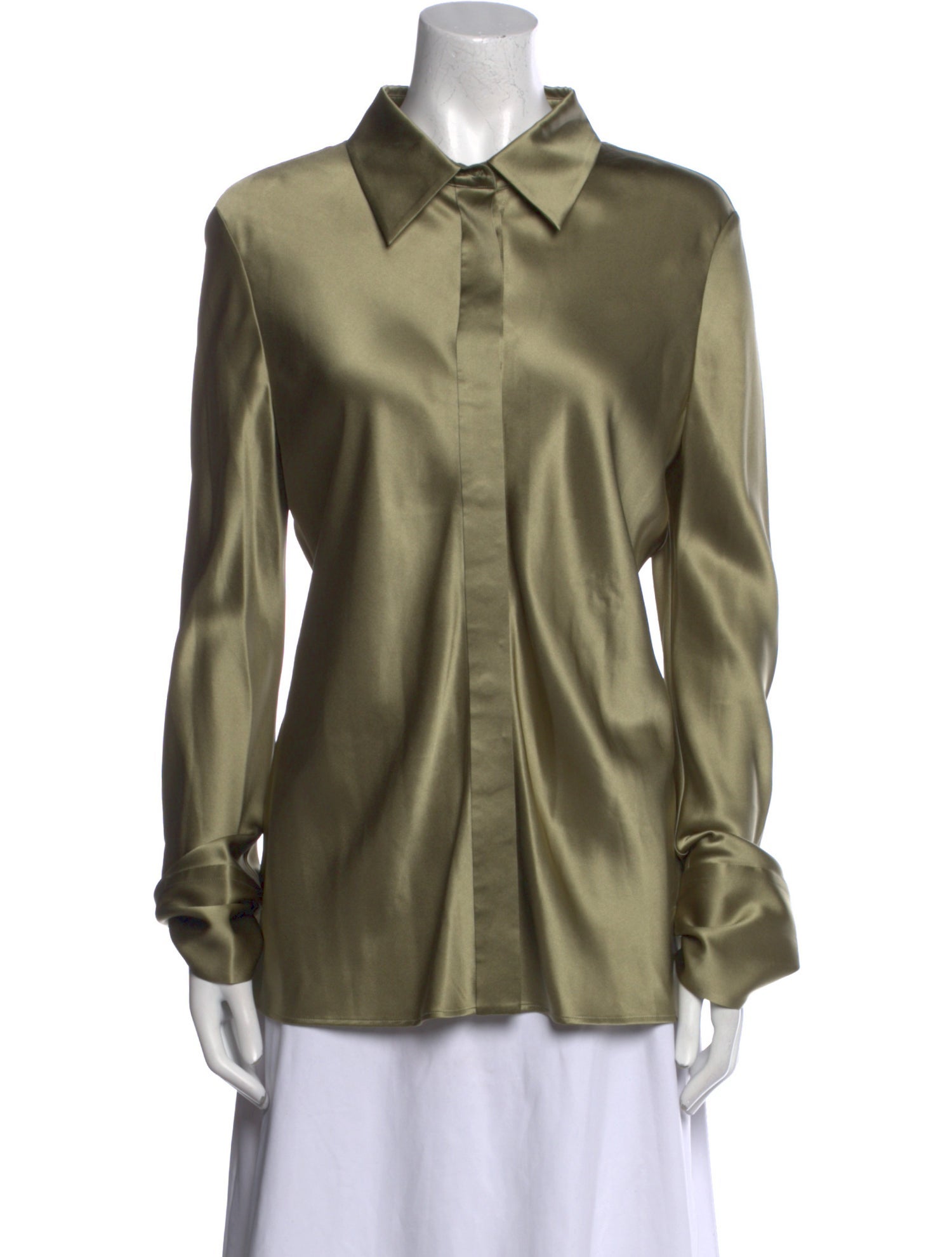 Joseph Silk Long Sleeve Button-Up Top