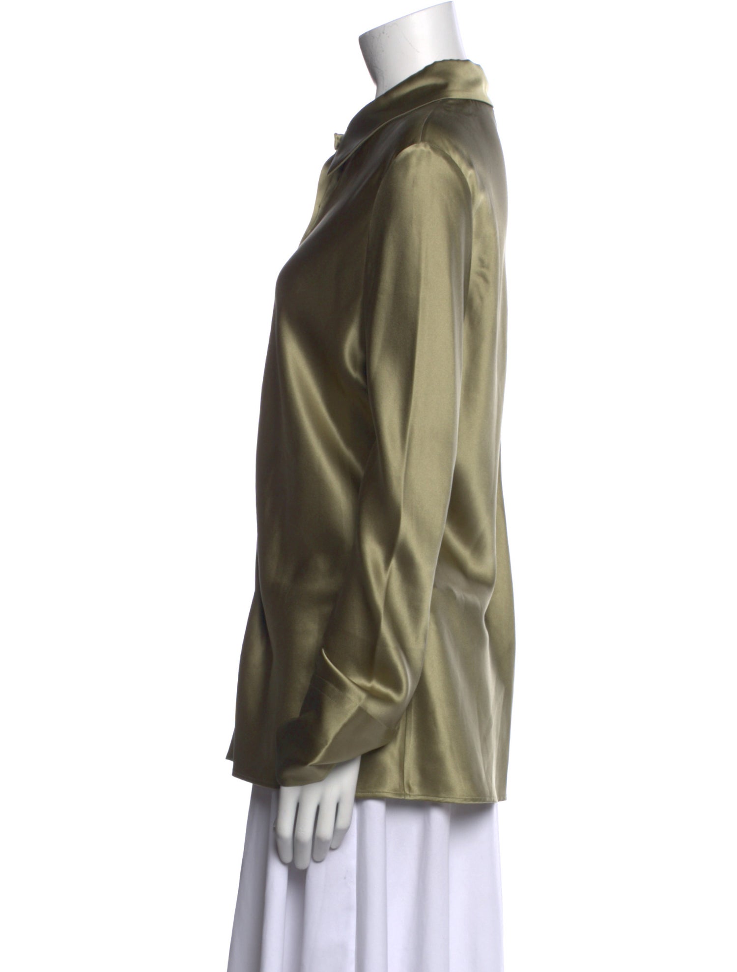 Joseph Silk Long Sleeve Button-Up Top