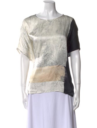 Joseph Silk Colorblock Pattern T-Shirt