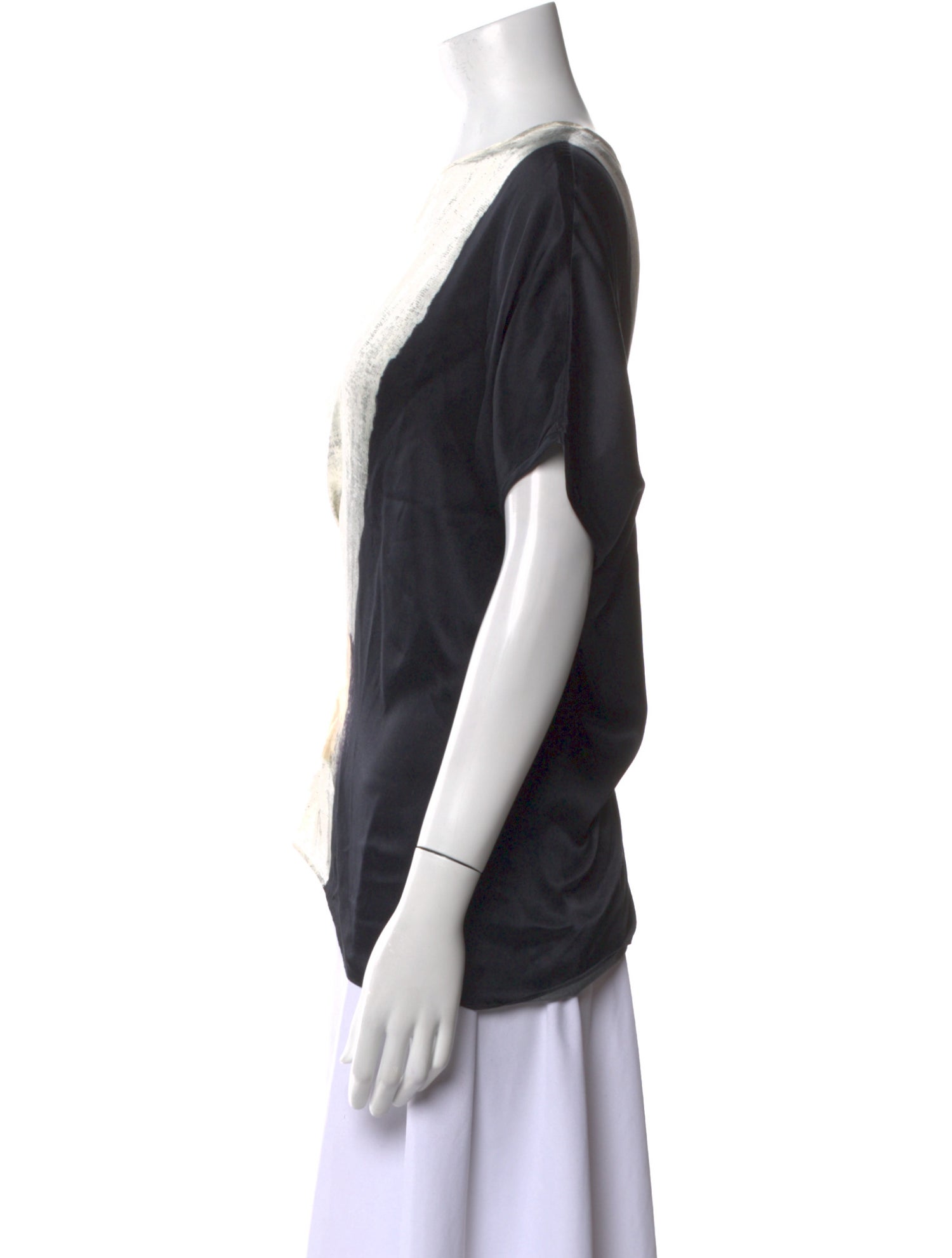 Joseph Silk Colorblock Pattern T-Shirt