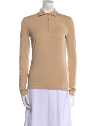 Joseph Mock Neck Long Sleeve Polo