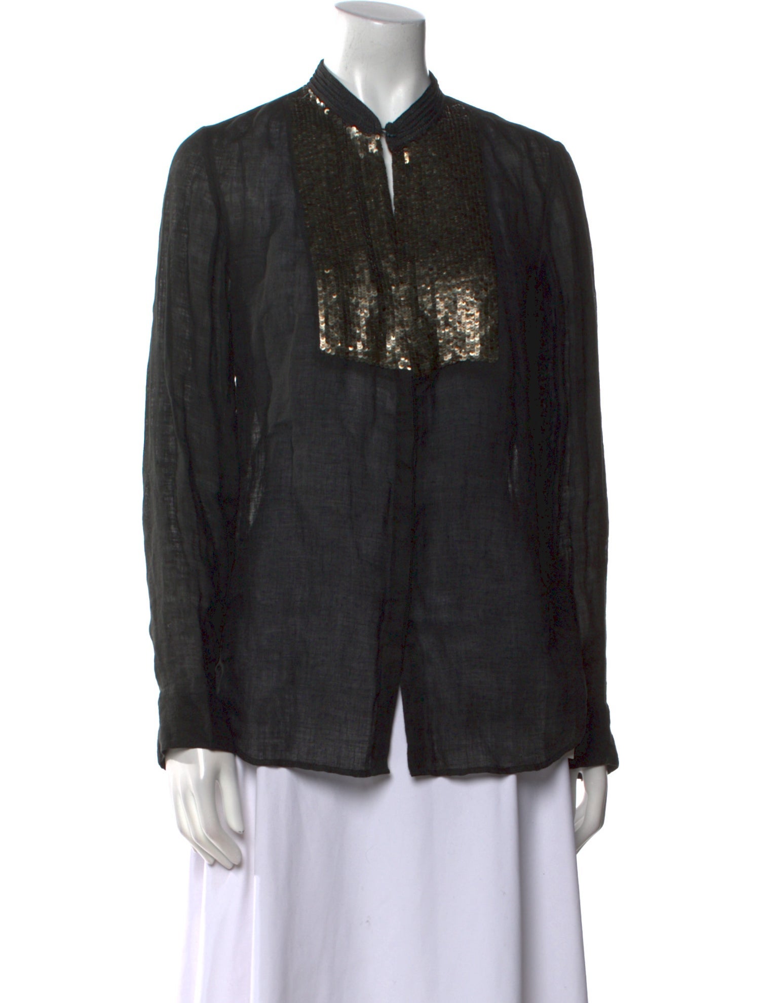 Joseph Linen Long Sleeve Button-Up Top