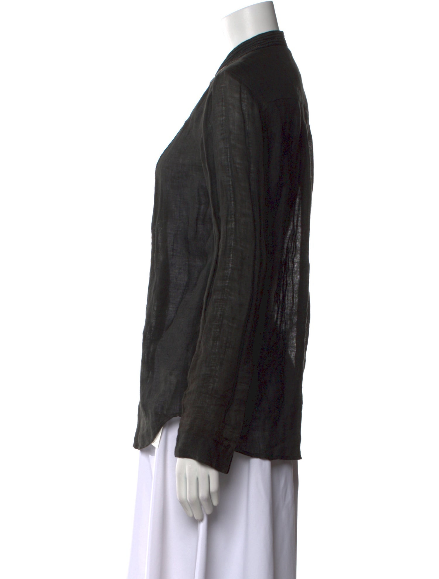 Joseph Linen Long Sleeve Button-Up Top