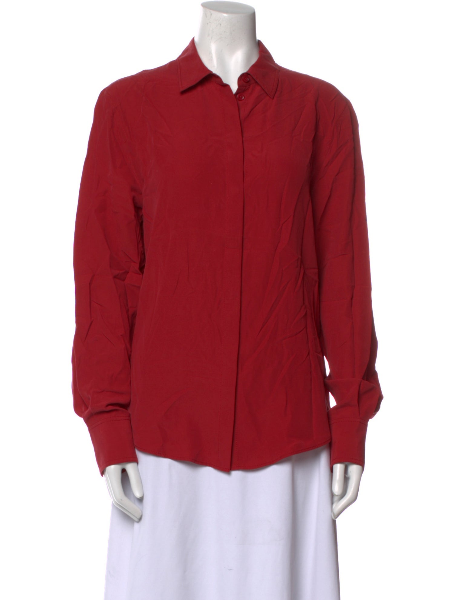 Joseph Silk Long Sleeve Button-Up Top