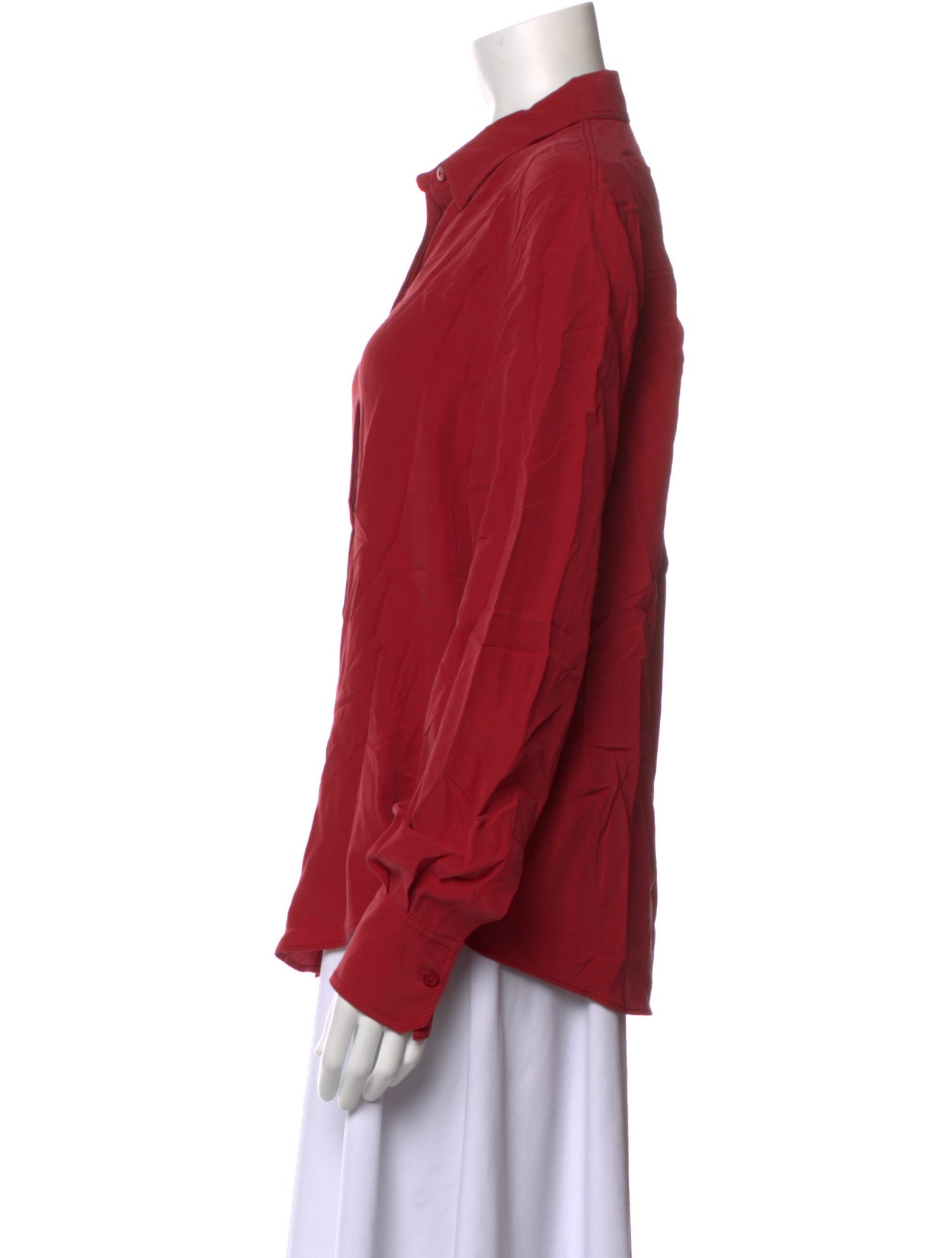 Joseph Silk Long Sleeve Button-Up Top