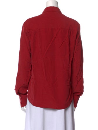 Joseph Silk Long Sleeve Button-Up Top