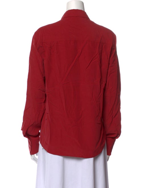 Joseph Silk Long Sleeve Button-Up Top