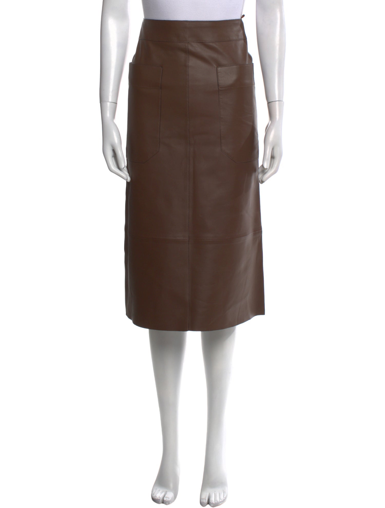 Joseph Lambskin Midi Length Skirt