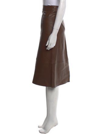 Joseph Lambskin Midi Length Skirt