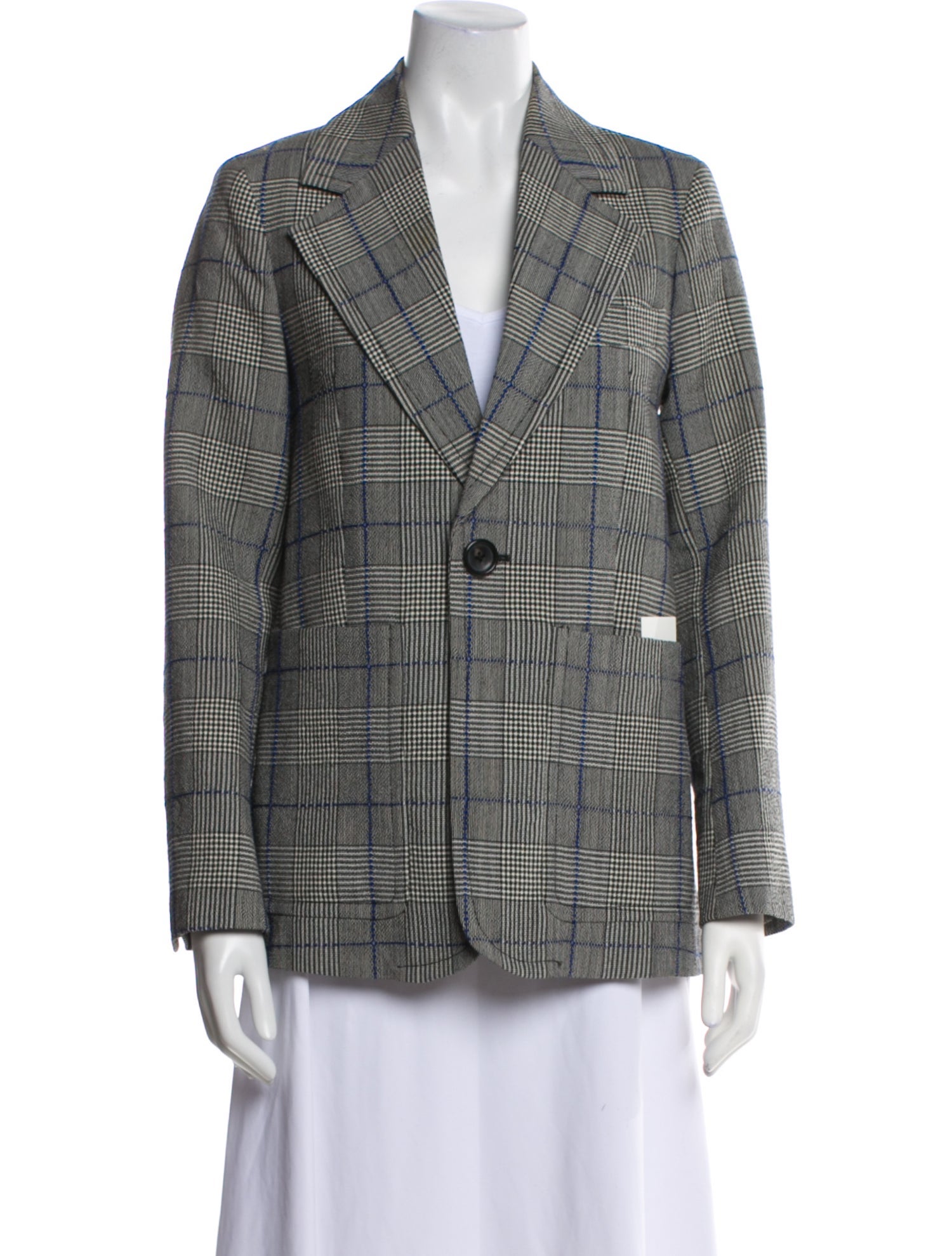 Joseph Wool Plaid Print Blazer