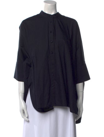 Joseph Mock Neck Three-Quarter Sleeve Blouse