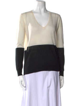 Joseph Cashmere Colorblock Pattern Sweater
