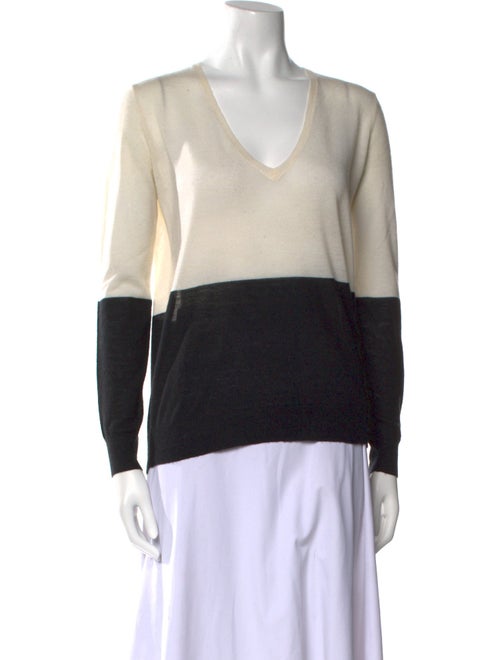 Joseph Cashmere Colorblock Pattern Sweater