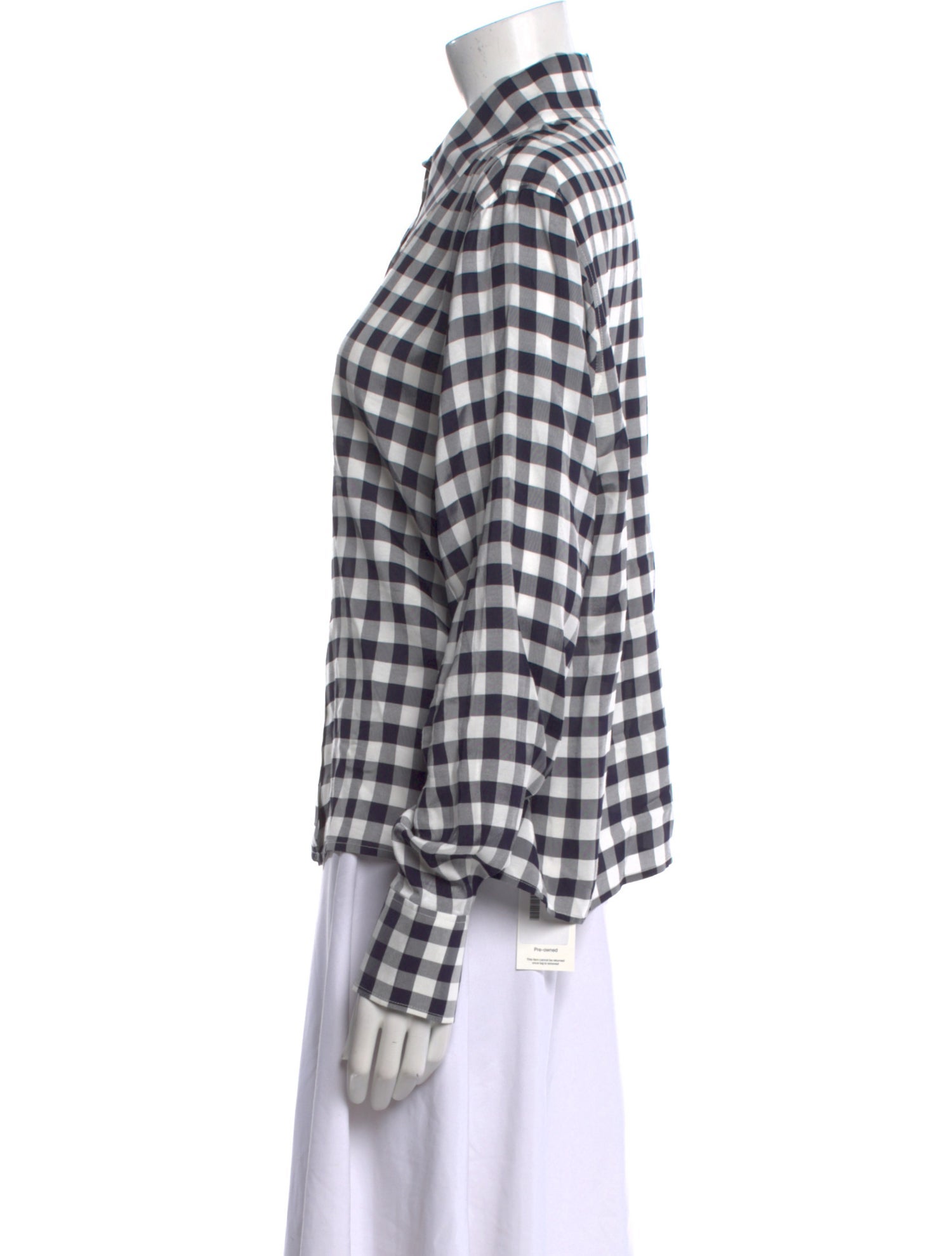 Joseph Plaid Print Long Sleeve Button-Up Top