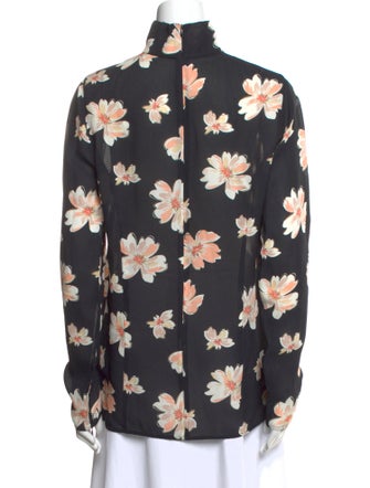 Joseph Floral Print Turtleneck Blouse