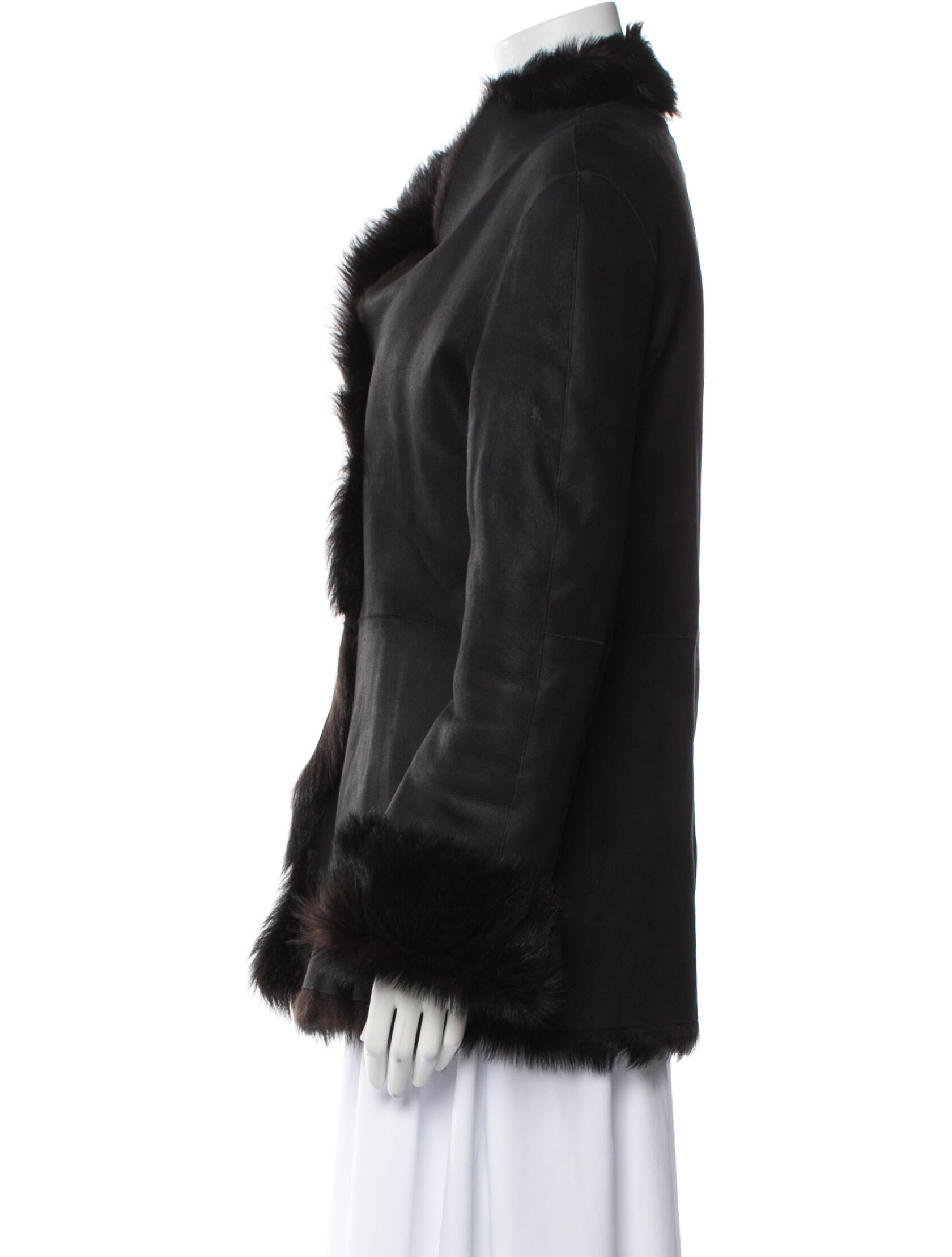 Joseph Leather Faux Fur Jacket
