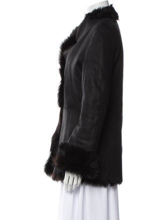 Joseph Leather Faux Fur Jacket