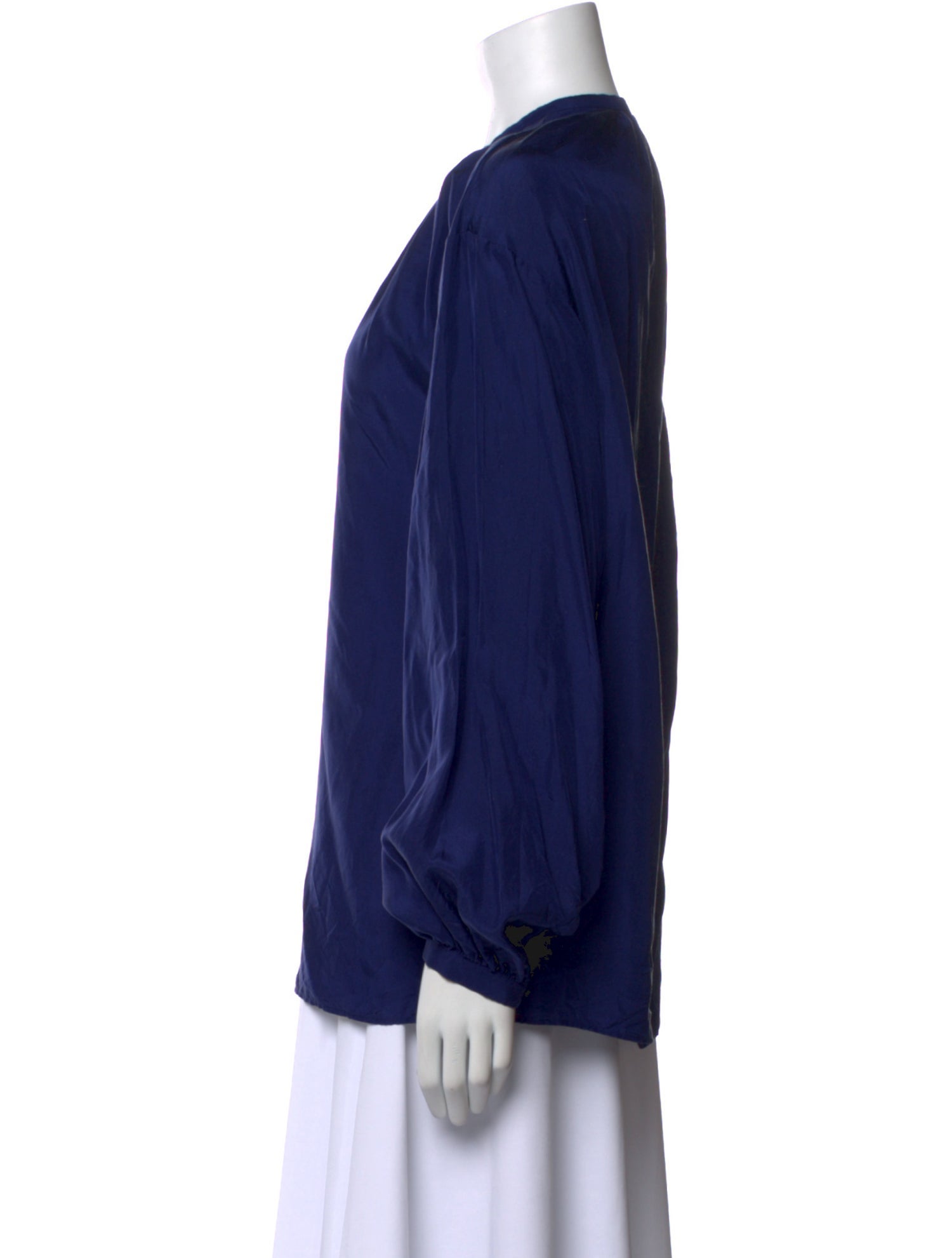 Joseph Silk Mock Neck Button-Up Top