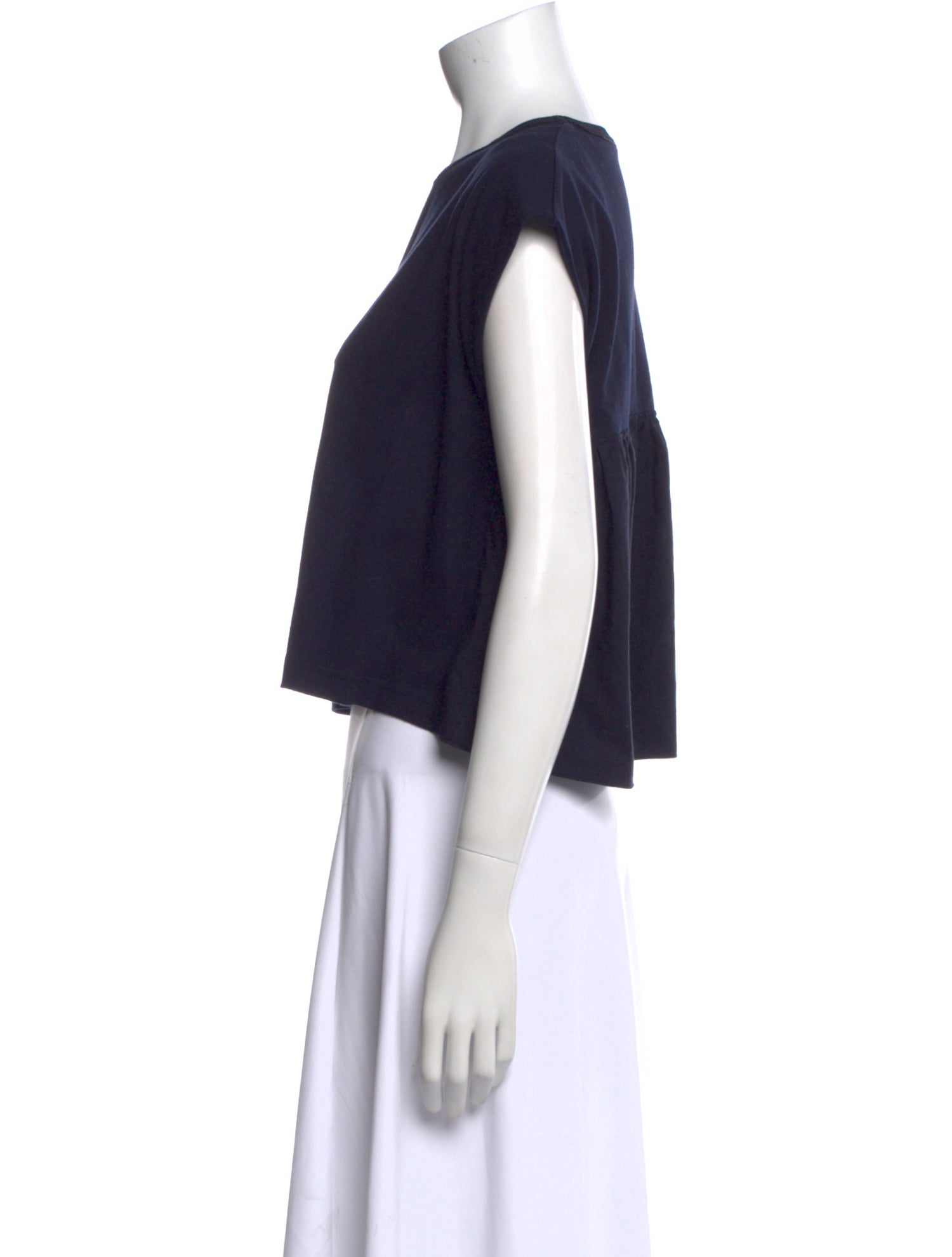 Joseph Bateau Neckline Short Sleeve Crop Top