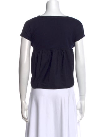 Joseph Bateau Neckline Short Sleeve Crop Top