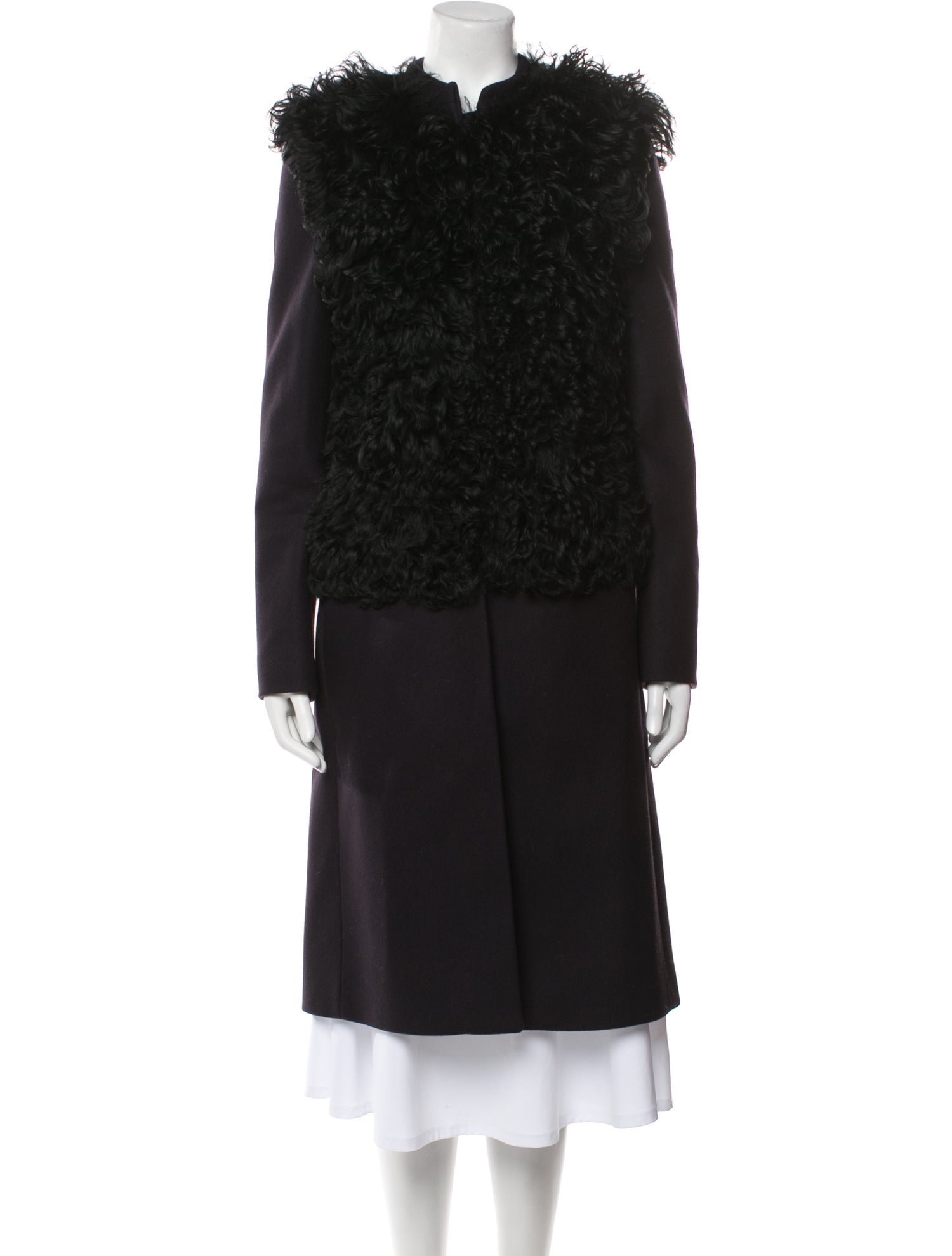 Joseph Virgin Wool Faux Fur Coat