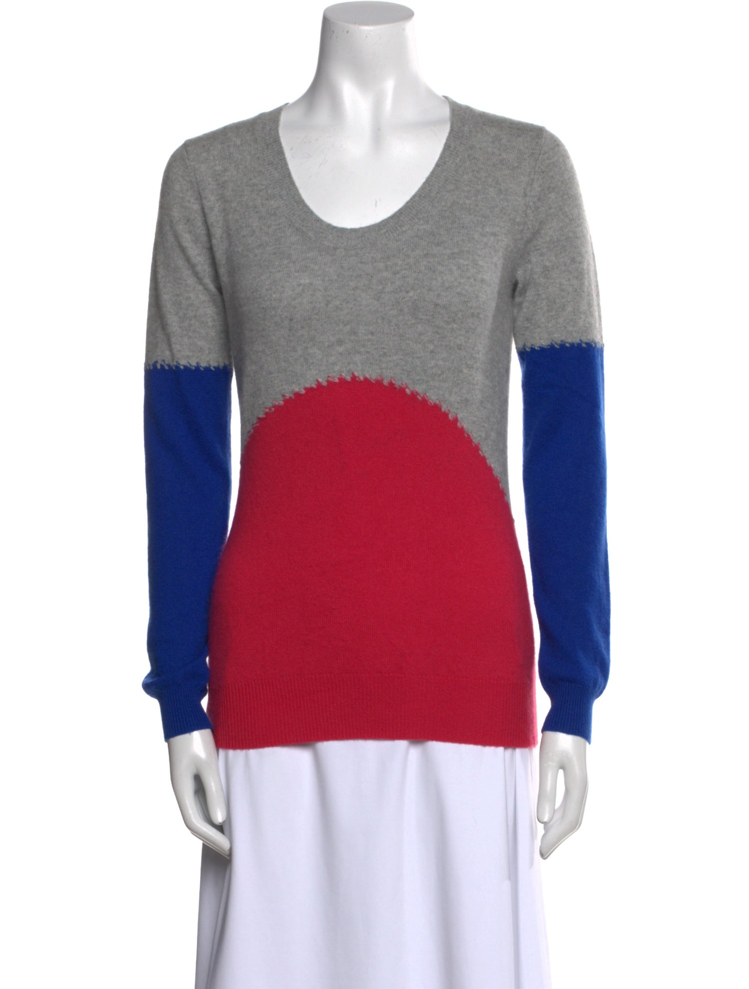 Joseph Cashmere Colorblock Pattern Sweater