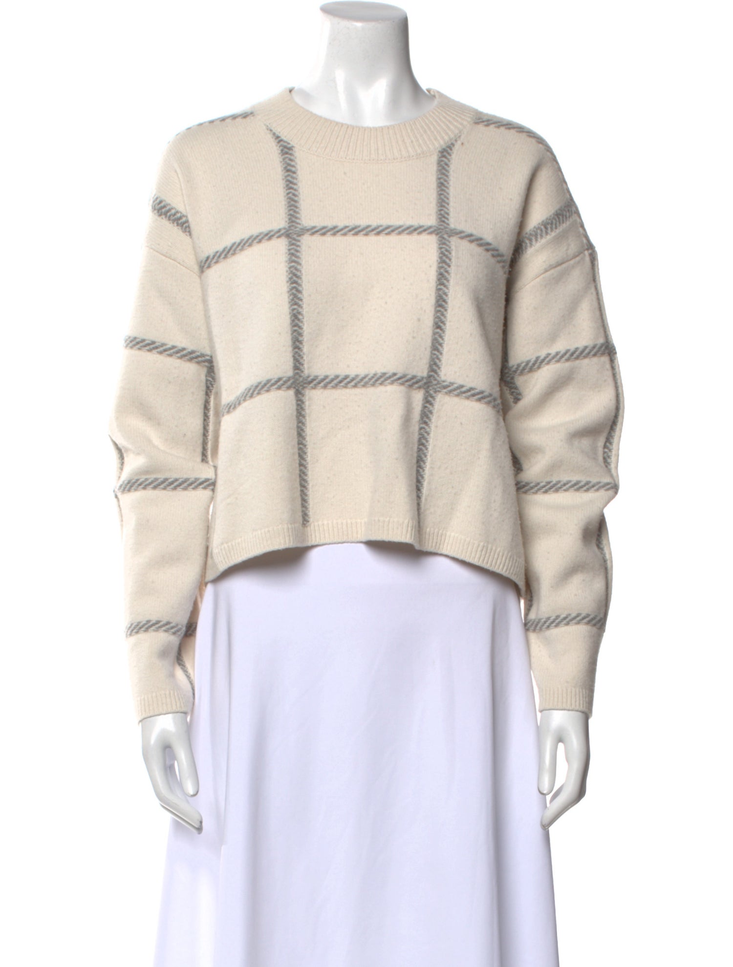 Joseph Merino Wool Plaid Print Sweater