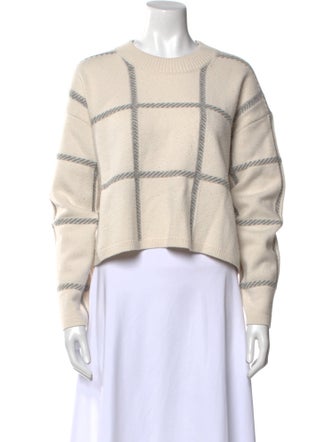 Joseph Merino Wool Plaid Print Sweater