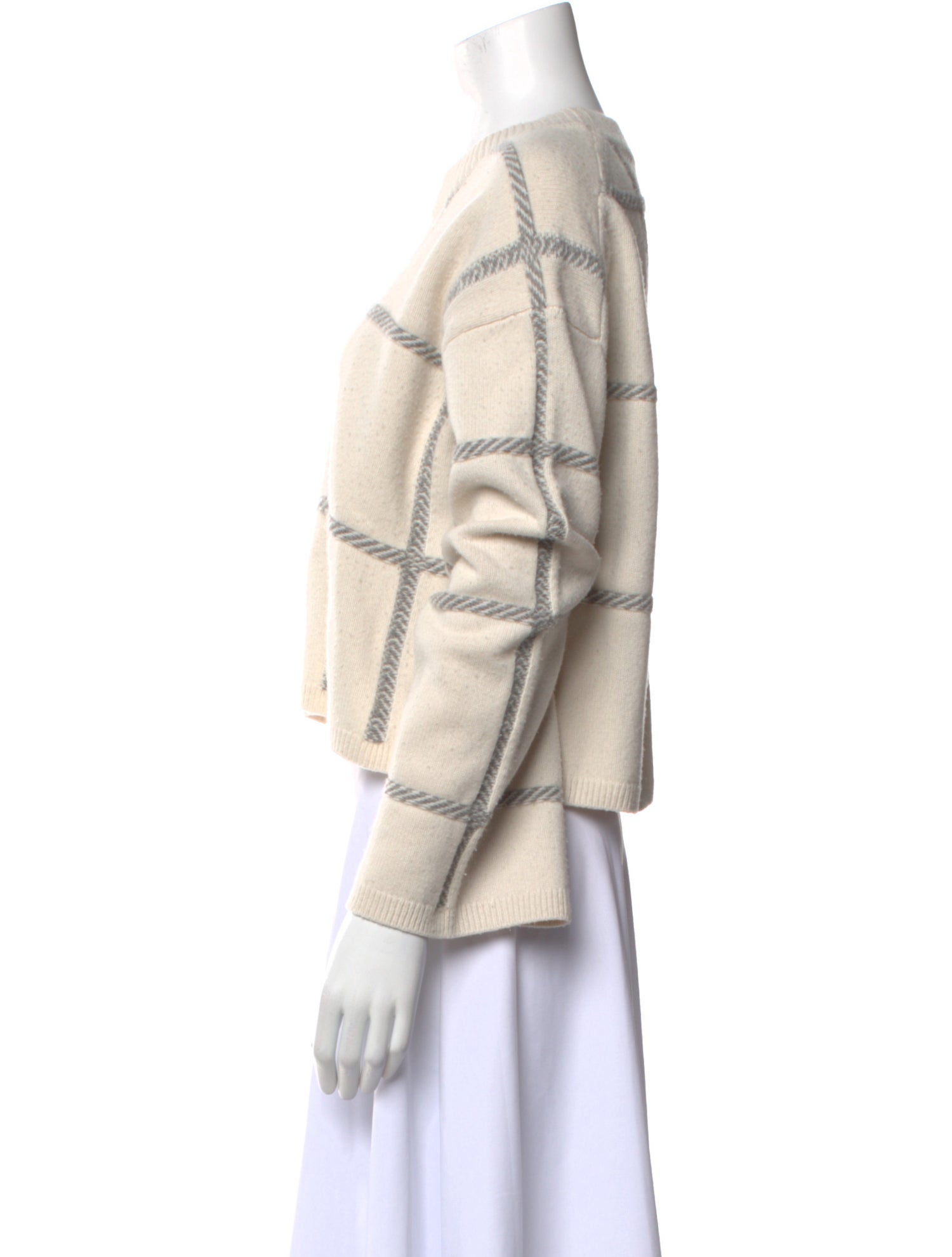 Joseph Merino Wool Plaid Print Sweater