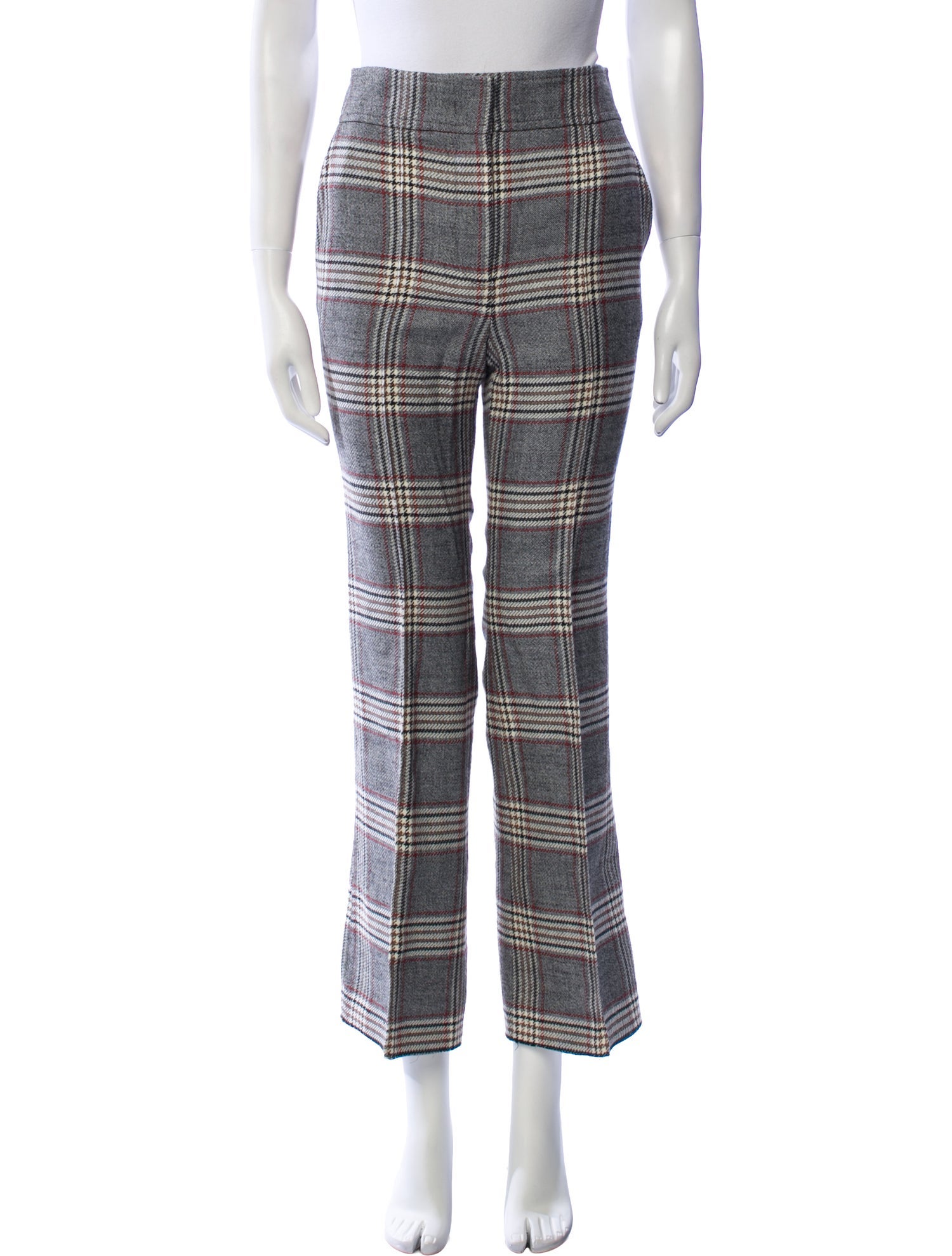 Joseph Plaid Print Wide Leg Pants